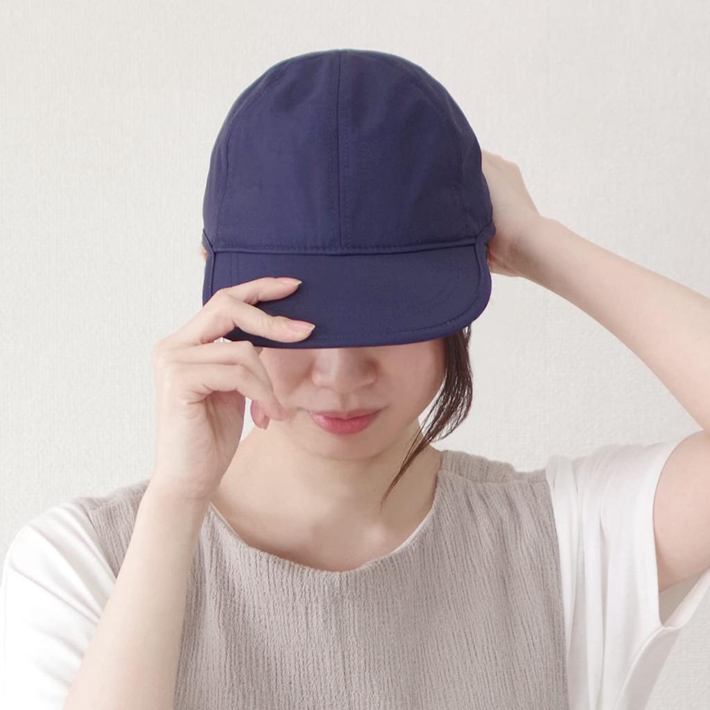 Shirokuma no Kimochi Cool Fabric UV Water Cool Cap Free Size Women's Cap, Protection, WCC-101, Navy,