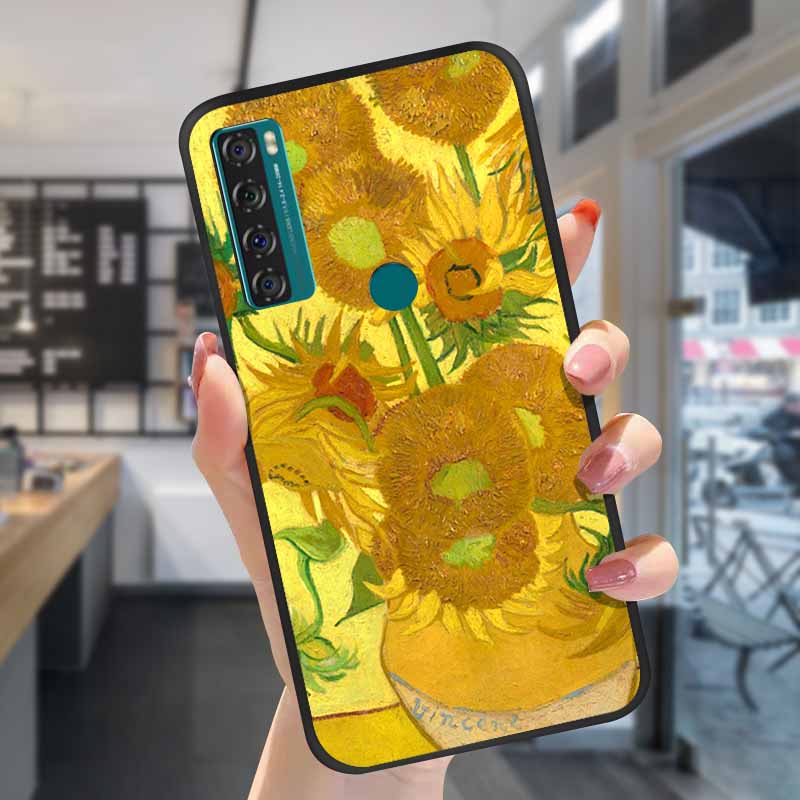 For TCL 20S Cases 20L 20se 20L+ 3D Relief Floral Silicone Emboss Covers For TCL 20S Back Cases Protective Coques Fundas TCL 20SE