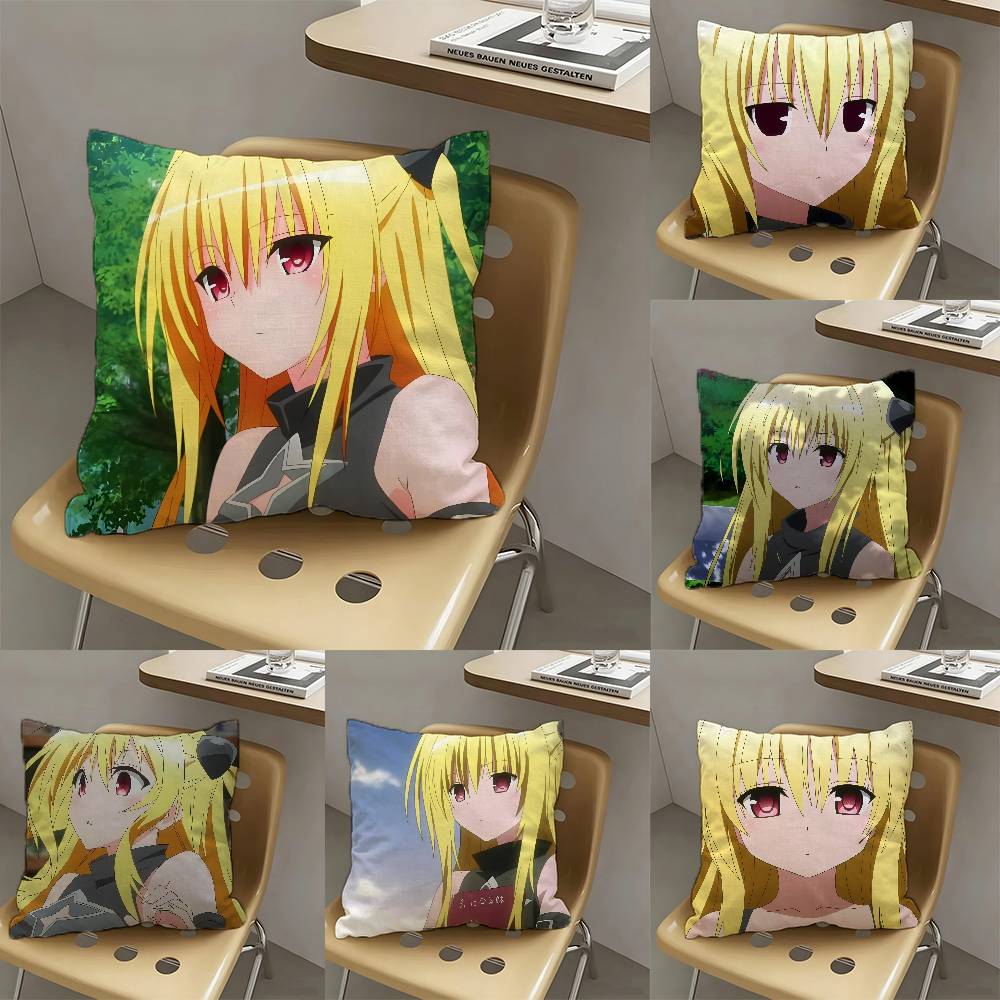 1pc Golden Darkness Anime Characters Pillow Case Fashion Square Pillowcase Bedroom Sofa Room Ins Decoration Leisure