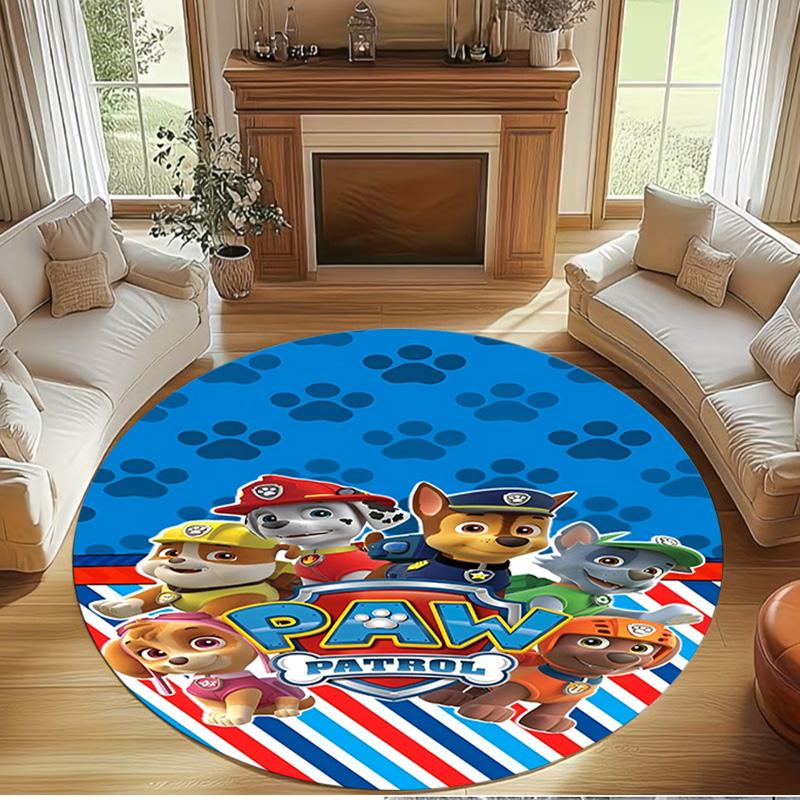 PAW Patrol Print Round Rug, Washable Floor Carpet, For Entryway Dorm Laundry Room Office Study, Home Decor Birthday Christmas Gift