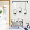 1 Set Hanging Plant Pot Wall Plant Hanger Includes Adjustable Metal Rod 3 Planters And Nylon Ropes Flower Pot Hanger