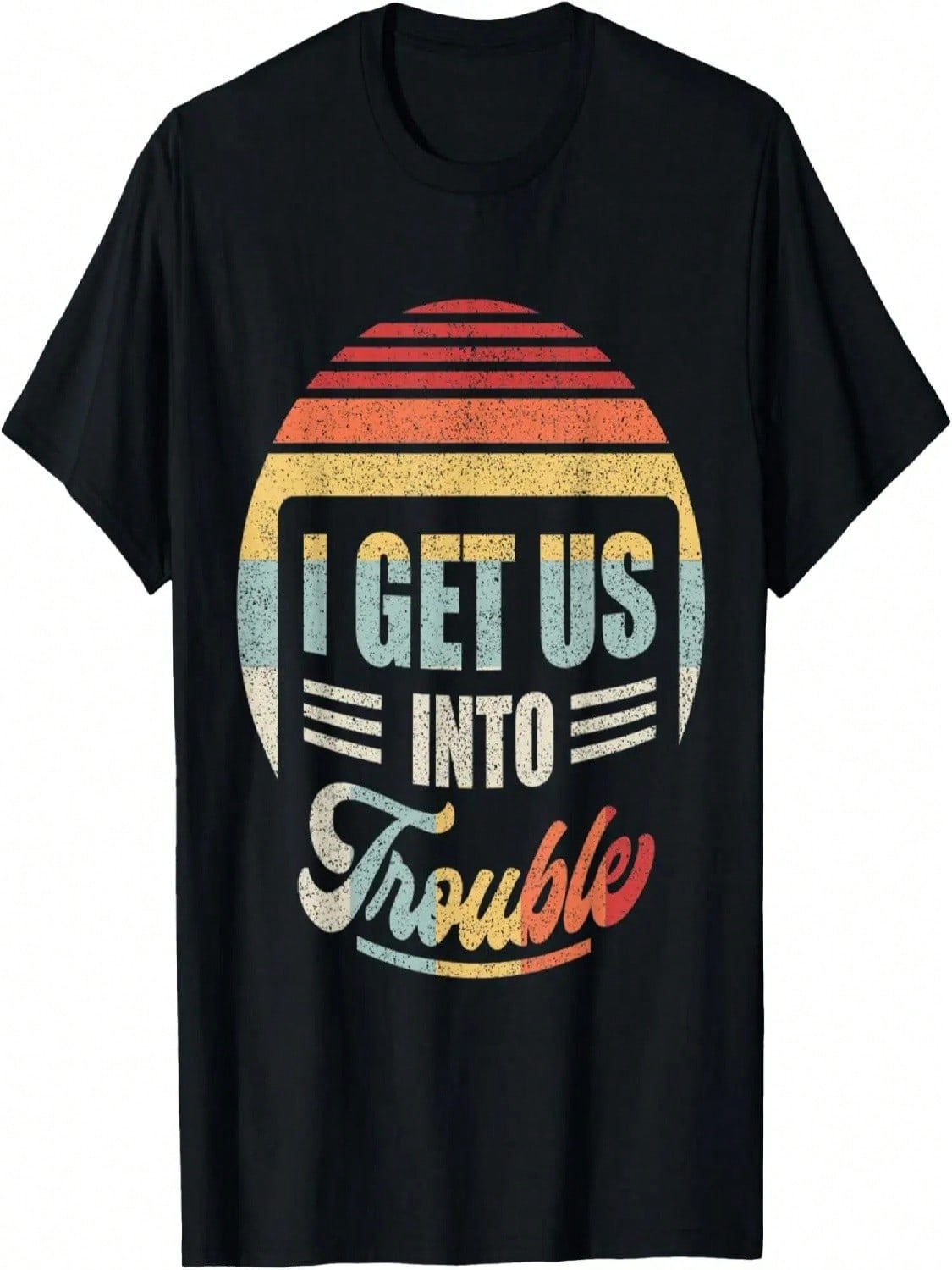 Retro Vintage I Get Us Into Trouble Best Friend Troublemaker T-Shirt S разноцветный