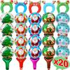 Christmas Children Party Decorative Toys Hand-Held Aluminum Balloon Stick Santa Claus Snowman Balloon Hairband Hair Accessories