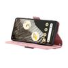 For Google Pixel 7 Pro 5G Stand Case Cross Texture PU Leather Wallet Phone Cover with Shoulder Strap/Makeup Mirror