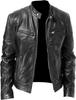 Cafe Racer Biker-Lederjacke aus weichem Schafsleder in Schwarz und Braun