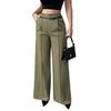 High Waist Pants Comfortable Breathable Slim Fit Straight Leg Trousers Versatile Fashionable Commuting Pants Vacation Travel Work School Daily Wear