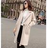 Womens Oversized Wool Blend Coat Medium-Length Loose Fit Chic Korean Style