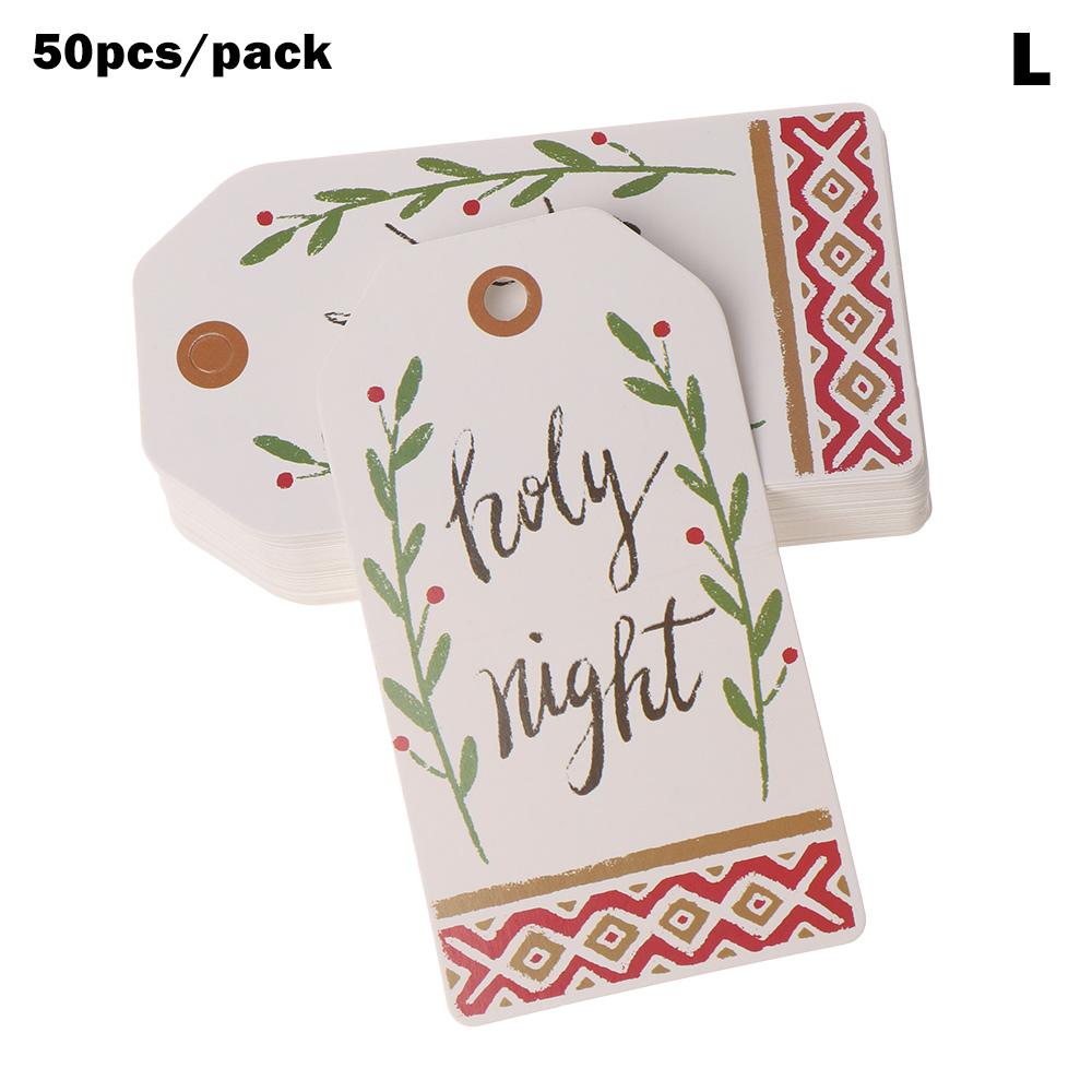 50PCS Merry Christmas DIY Kraft Tags Labels Gift Wrapping Paper Hang Tags Santa Claus Paper Cards Xmas Party Supplies