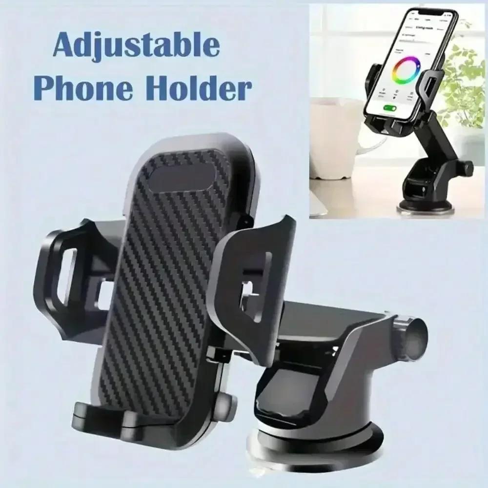 Universal Car Phone Holder - Strong Suction Cup Mount for Navigation & Smartphones (Multifunctional Clip)