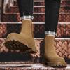 Mens Genuine Leather Chelsea Boots Ankle Casual Fashion Boot Luxury Winter Non-Slip Soles Pure Black Brown Suede