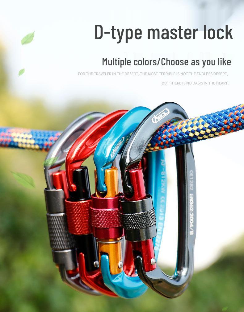 Carabiner Rappelling D-shaped Climbing Lock Outdoor Safety Hook Load-bearing Quickdraw Insurance Buckle