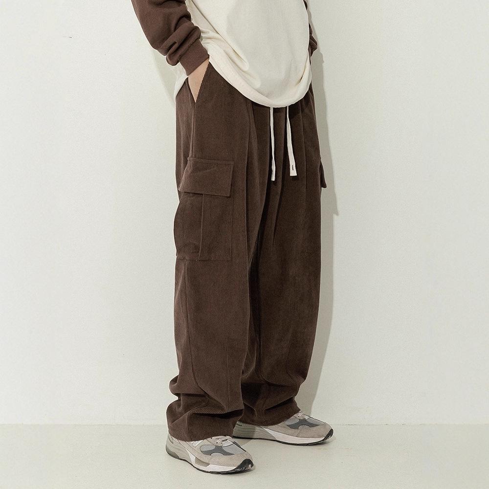 Men's 2026 Corduroy Multi-Pocket Cargo Pants - Autumn Casual Straight Loose Fit
