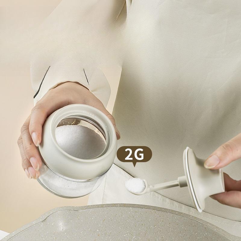 Oil Bottle Moisture-proof with Lid Spoon Pepper Jar Salt Shaker Multi-purpose Combination Glass Kitchen Seasoning Bottle