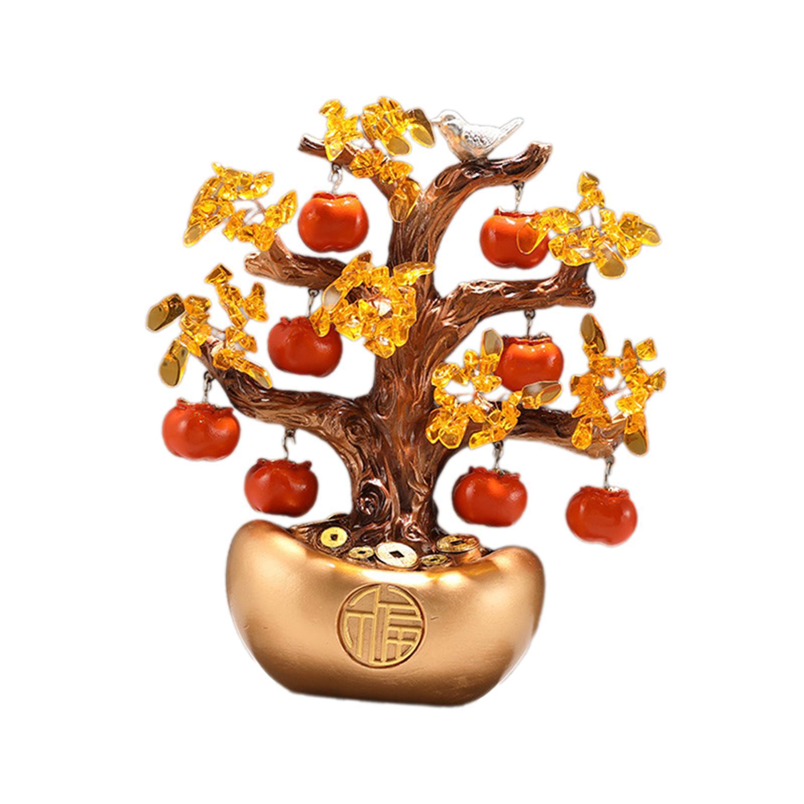 

Статуэтка Денежного Дерева из Смолы, Практическое Восточное Настольное Украшение, Скульптура Фэн-Шуй золотистый