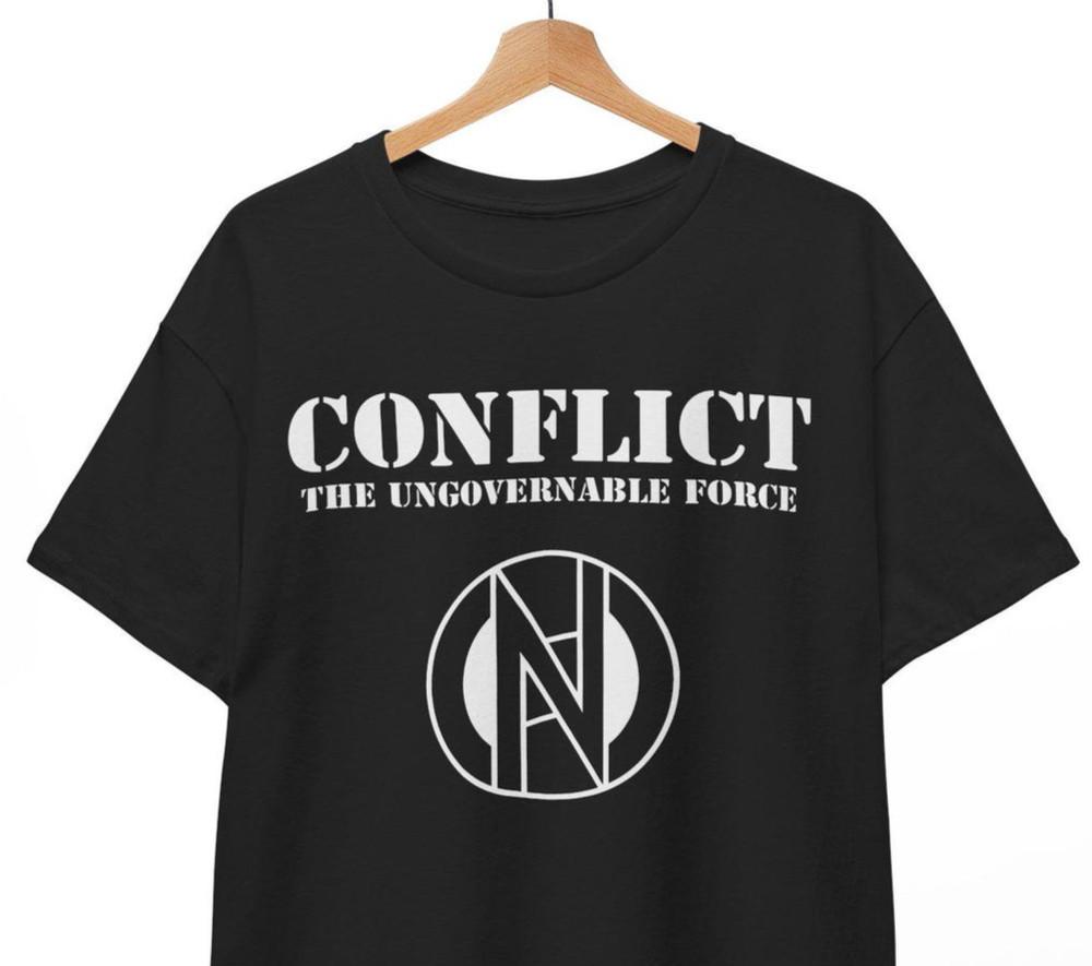 

КОНФЛИКТ Неуправляемая сила Анархо-панк футболка Crass Subhumans Мерч S-5XL L