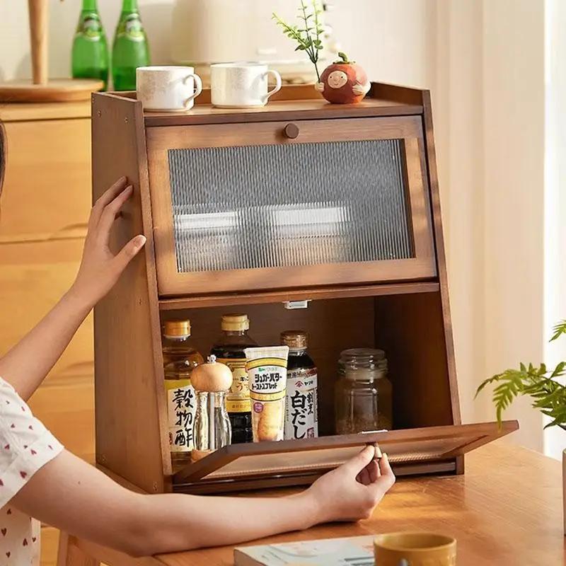 Wooden Desktop Storage Cabinet Cup Organizer Cosmetic Arrangement Der Batoom Elf Wood Material Other Installation