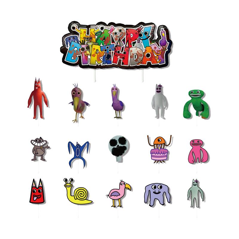 

Набор для украшения дня рождения Garten Banban Воздушный шар Баннер Вставка для торта 16Pcs Cake Inserts