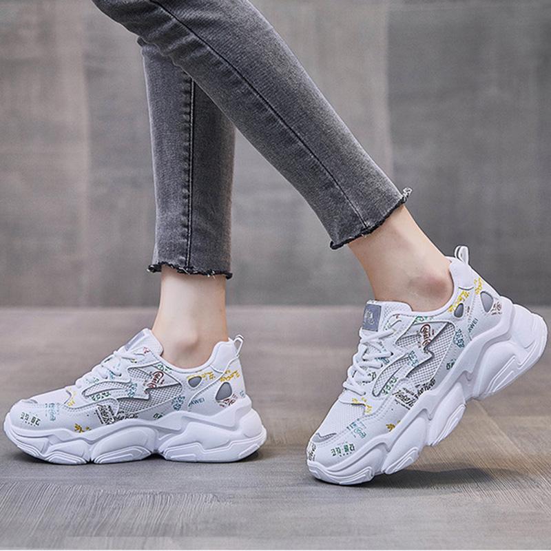 Spring and Autumn Fashion Platform Sneakers Breathable Running Shoes Women Shoes