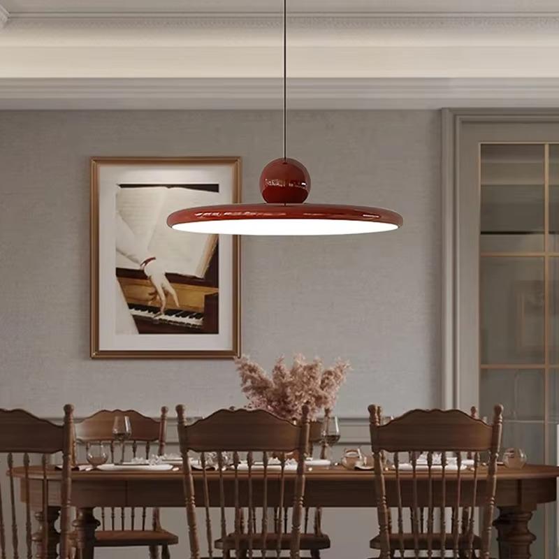 LED Nordic Pendant Light Macaroon Cream Color Wind Flying Saucer Lamp Bedroom Study Living Room Cafe Indoor Restauran Decoration