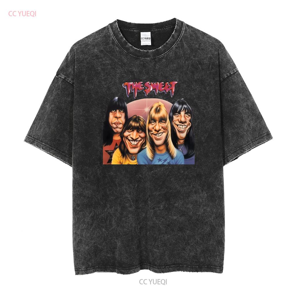 Cotton T Shirt The Sweet Fanny Adams Album Brian Connolly Steve Priest Vintage Washed Top For Everyday Wear Stretched Slightly