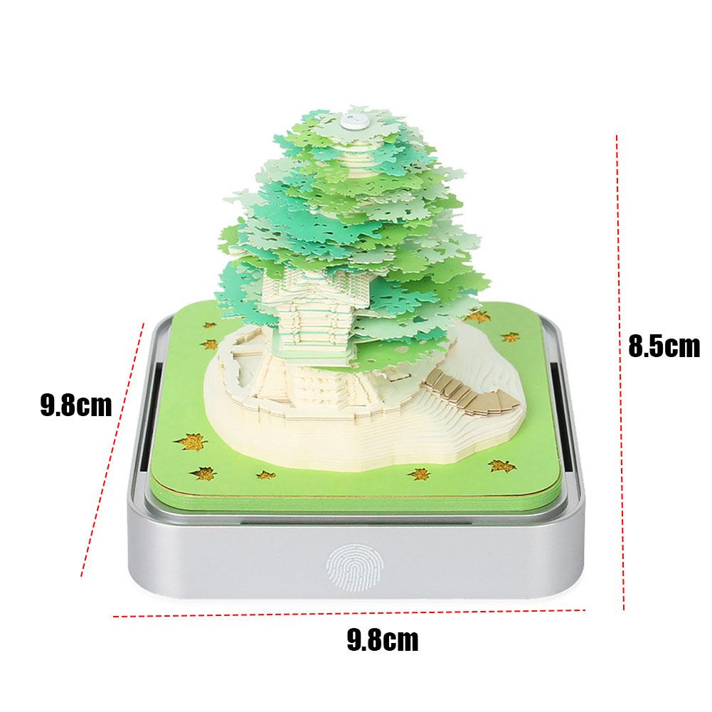 Time Piece Kalender 2026 Tischkalender mit Licht 3D Weihnachtsbaum/Baumhaus Kalender Papierschnitzkunst Notizblock Geschenke