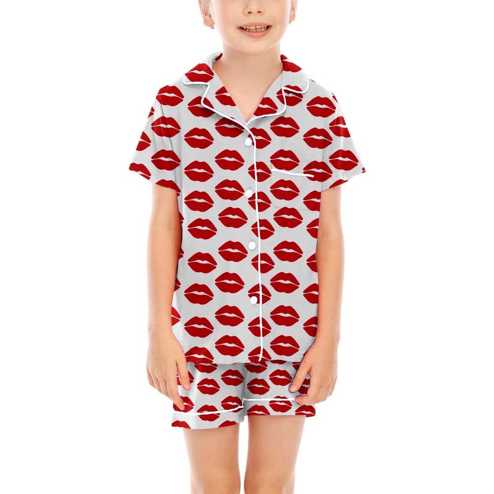 

Детские пижамы, модная рубашка из двух предметов, комплект с шортами, мягкий праздничный комплект повседневной одежды 110 винный