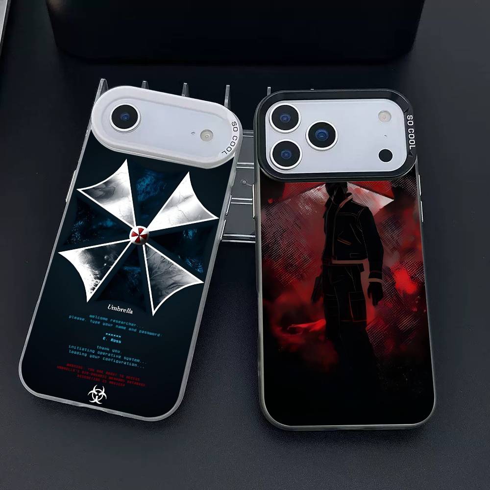 Game R-Resident E-Evil Phone Case for iPhone 17 17Air 16 15 14 13 12 11 Pro Max Plus Colorful Silver