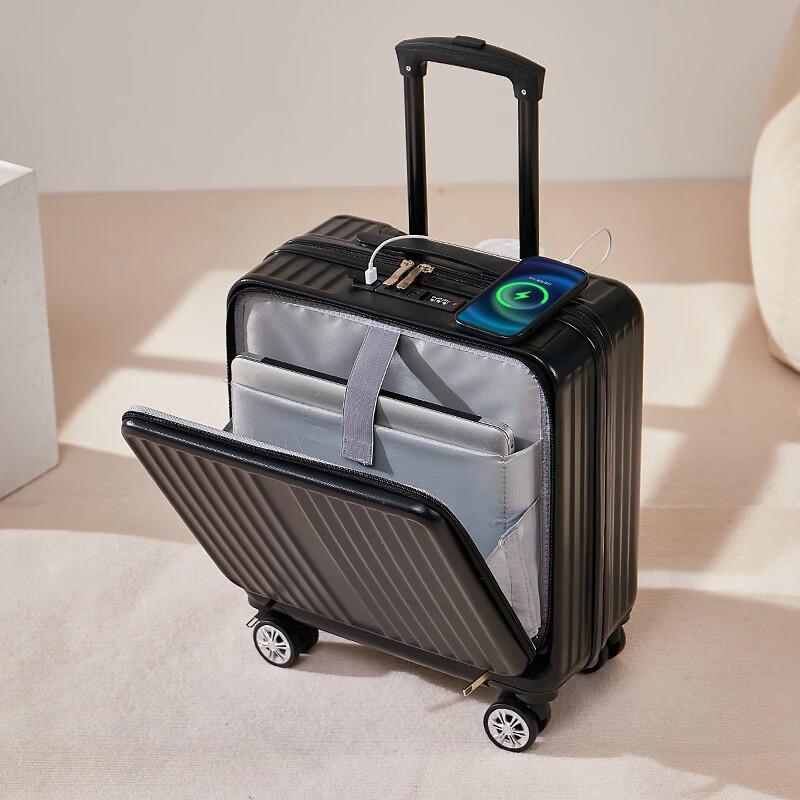 Multifunction Front Opening 18" Small Trolley Case Password Suitcase Cabin Travel Bag Usb Charging Luggage Suitcases On Wheels