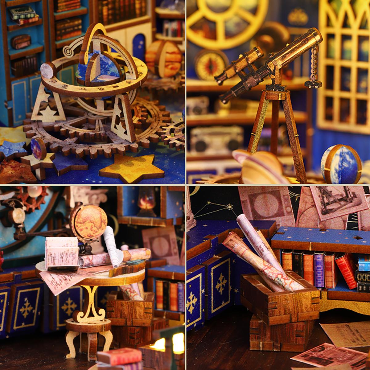 

Книжный шкаф, набор книжных полок, миниатюрная собранная модель здания со светодиодной подсветкой, кукольный домик, набор игрушек «сделай сам», деревянные изделия ручной работы