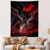 "Dark Warrior On Skeletal Dragon Over Ruins" Patterned Tapestry Home Decor, Suitable for Bedroom and Living Room, Gift
