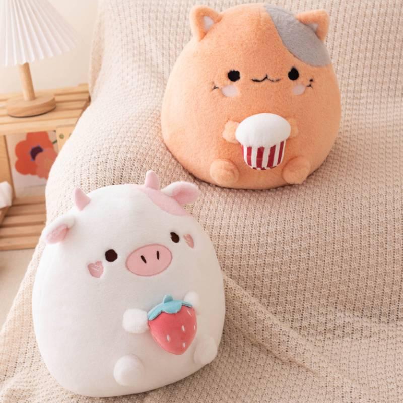 Niedliche Cartoon Kuh Katze Knödel Kissen Plüschtier für Büro Nickerchen