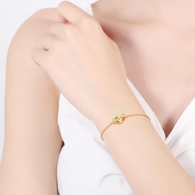 Joyful Expression Women's Ethnic Bracelet, Retro High-End Agate Jewelry, S925 Silver Niche Accessory