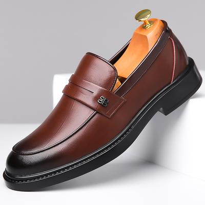 Leather Shoes Men's New British Soft Bottom Men's Leisure Slip On Business Formal Wear Shoes