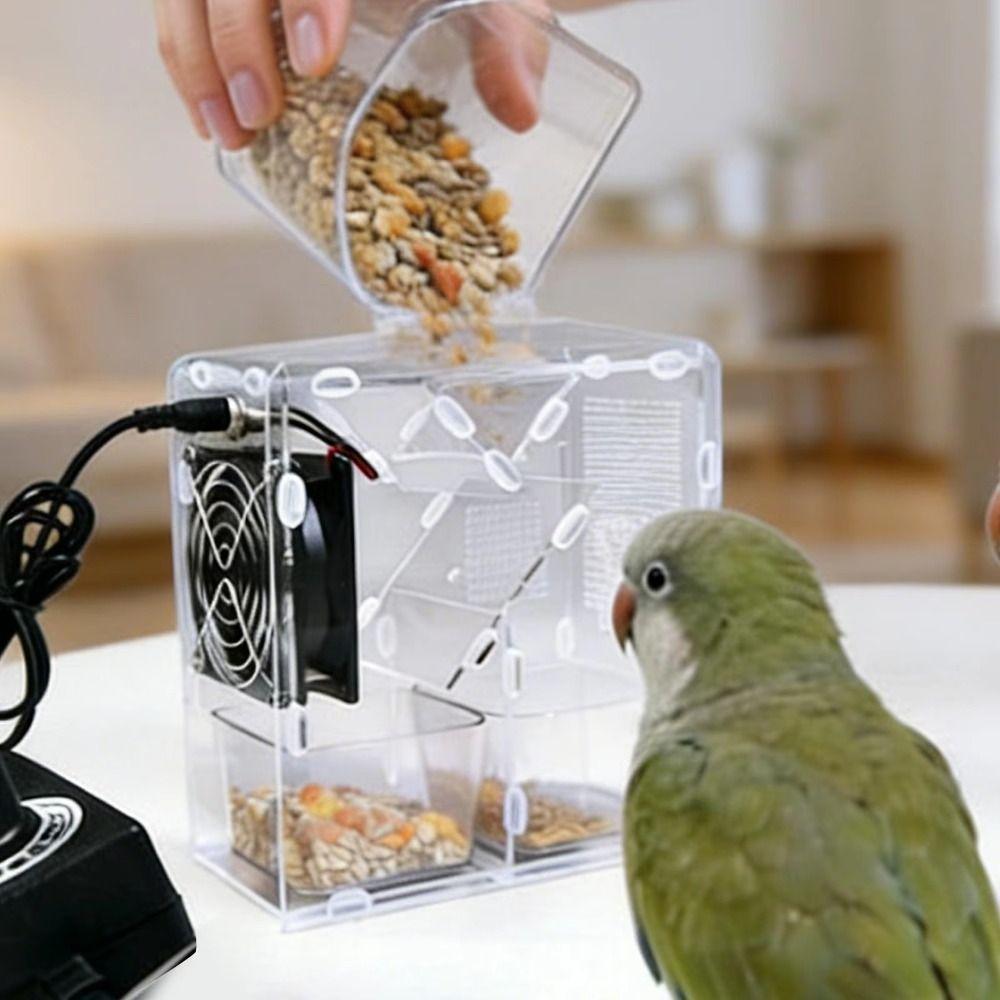 Clear Acrylic Bird Grains Shelling Machine Adjustable Speed Bird Food Separator Bird Breeder