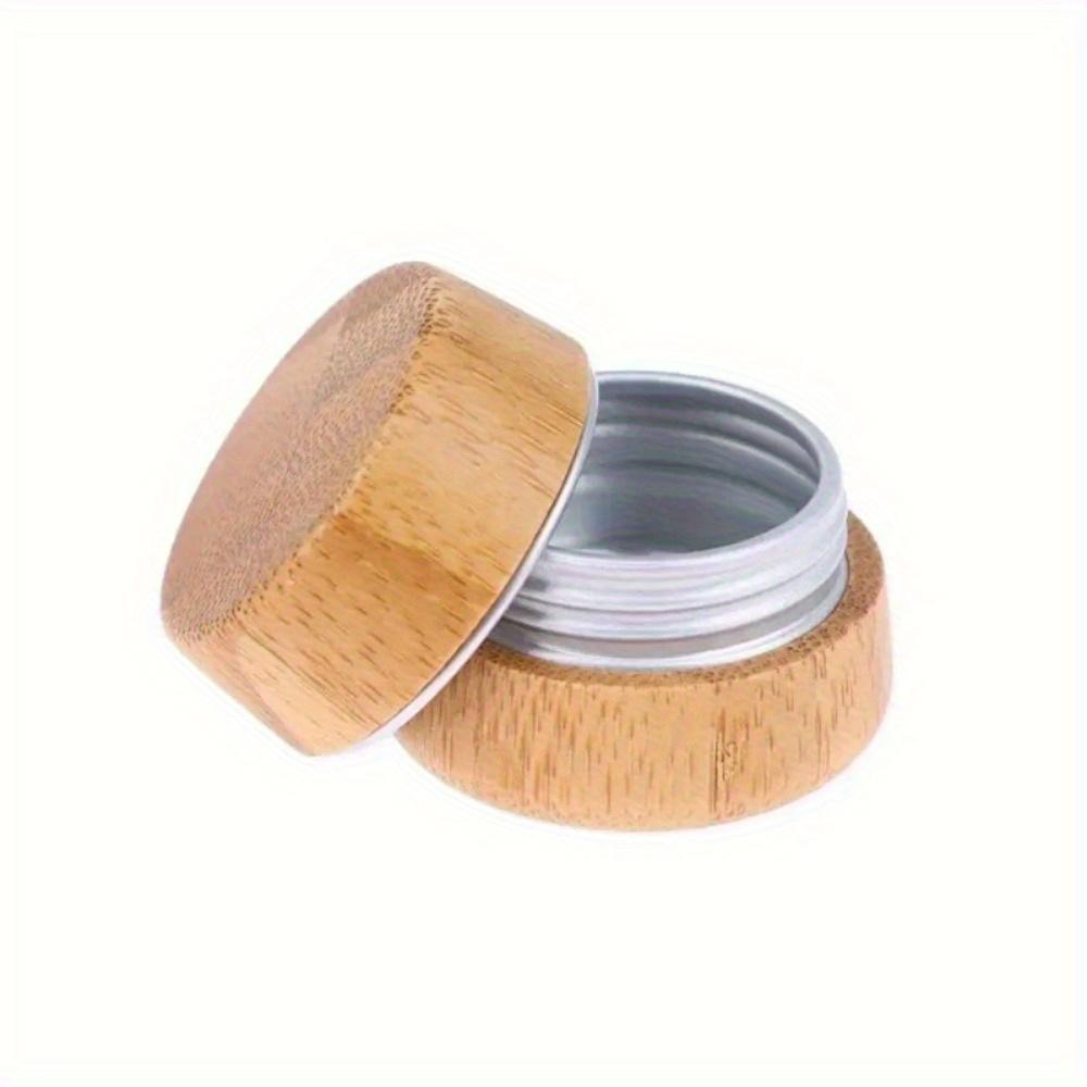 1PC Refillable Cosmetic Container DIY Sealing Portable Cream Bottle Multifunction Bamboo Small Aluminum Cans Light Grey
