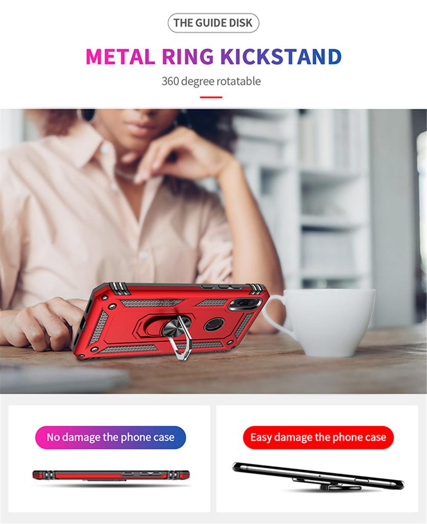 For Xiaomi Redmi Note 7 Case Cover Armor Rugged Military Shockproof Car Holder Magnetic Ring Case for Redmi Note 7 Pro