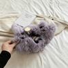 Women's Shoulder Bag, Plush Heart Chain Shoulder Bag, Crossbody Bag, Handbag, Niche Sexy Girl Outfit, Date, Commuting, Shopping, Versatile.