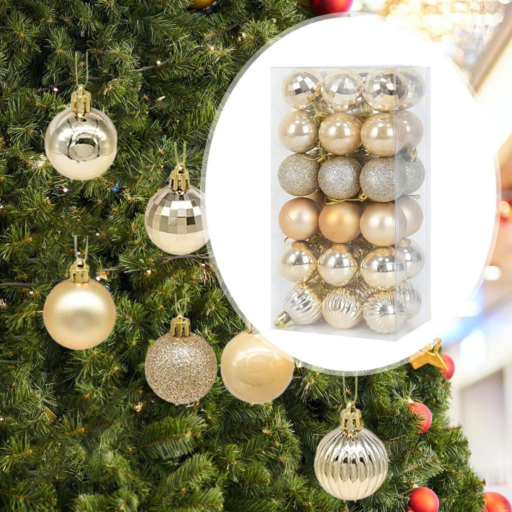 36 Pieces Christmas Ball Ornaments, Small Hanging Decorations for Celebration