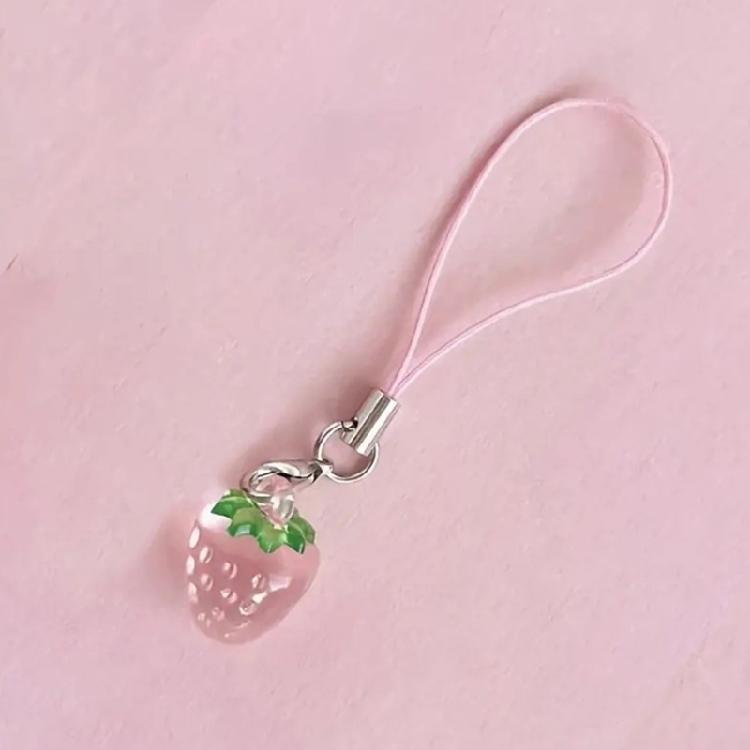 3D Fruit Pendant Keychain Strawberry Key Holder Handmade Car Key Accessory Handbag Decoration for Fashion Enthusiasts