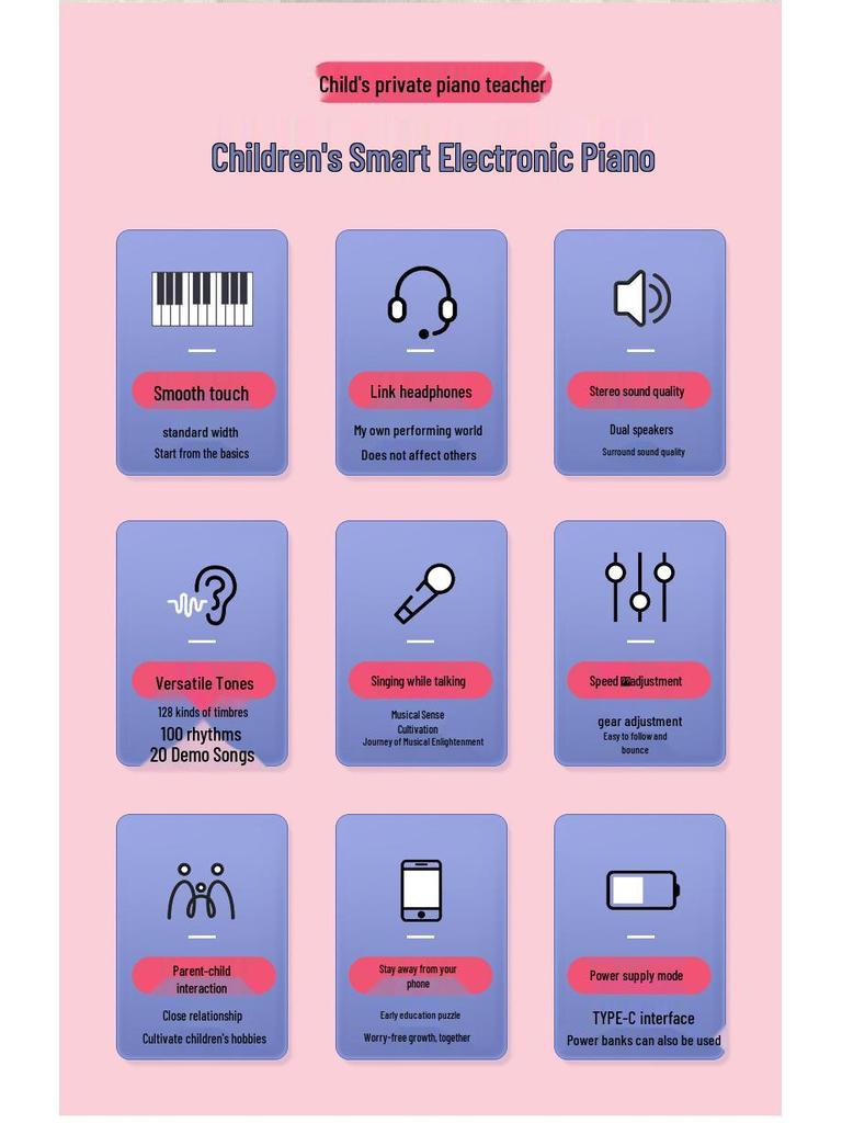 30-Key Smart Electric Piano for Children – Professional Weighted Keys, Perfect for Home Learning