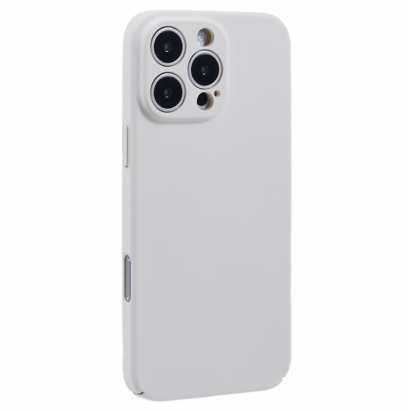 

For iPhone 16 Pro Max Case Skin-Touch Rubberized Hard PC Phone Cover White