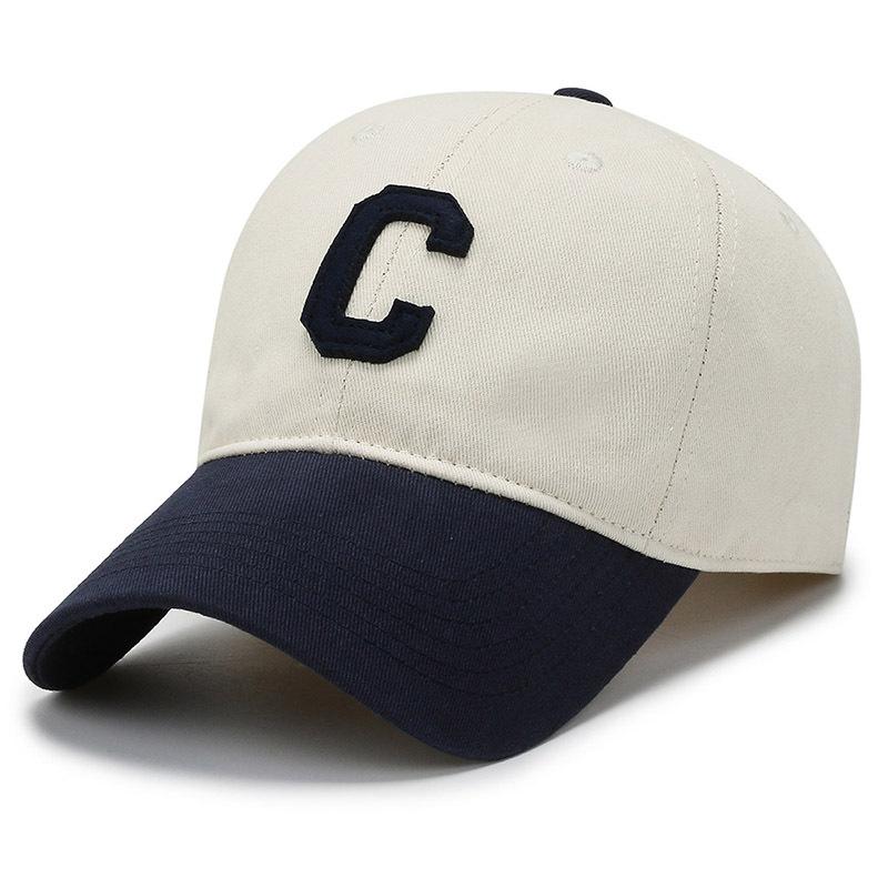 C-letter Embroidered Dual Color Baseball Cap for Women's Fashion Summer Adjustable Sun Hat Outdoor Unisex Travel Denim Hat