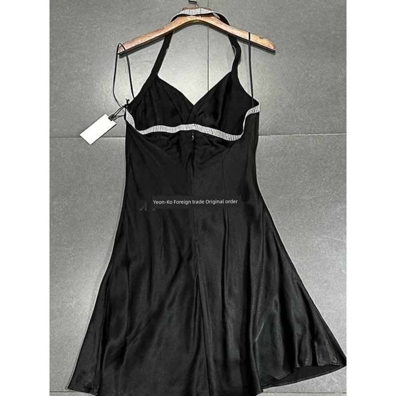 Export Single @ STR Pure Original Halterneck Smooth Material V Neck Backless Halter Halterneck Dress Skirt Dress Women's Summer