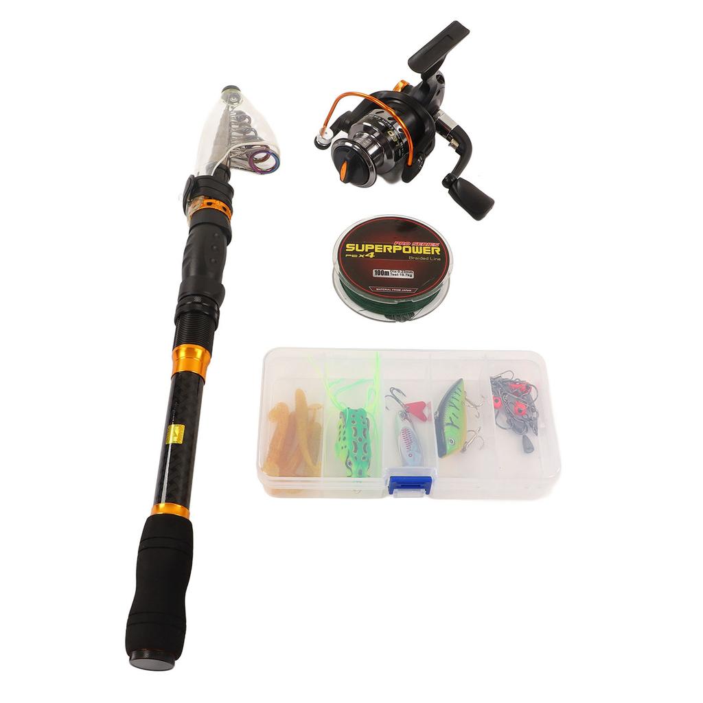 RE Series Telescopic Sea Fishing Rod Spinning Reel Combo Fishing Pole Kit Tackle Gear for Beginner Adults Saltwater Freshwater