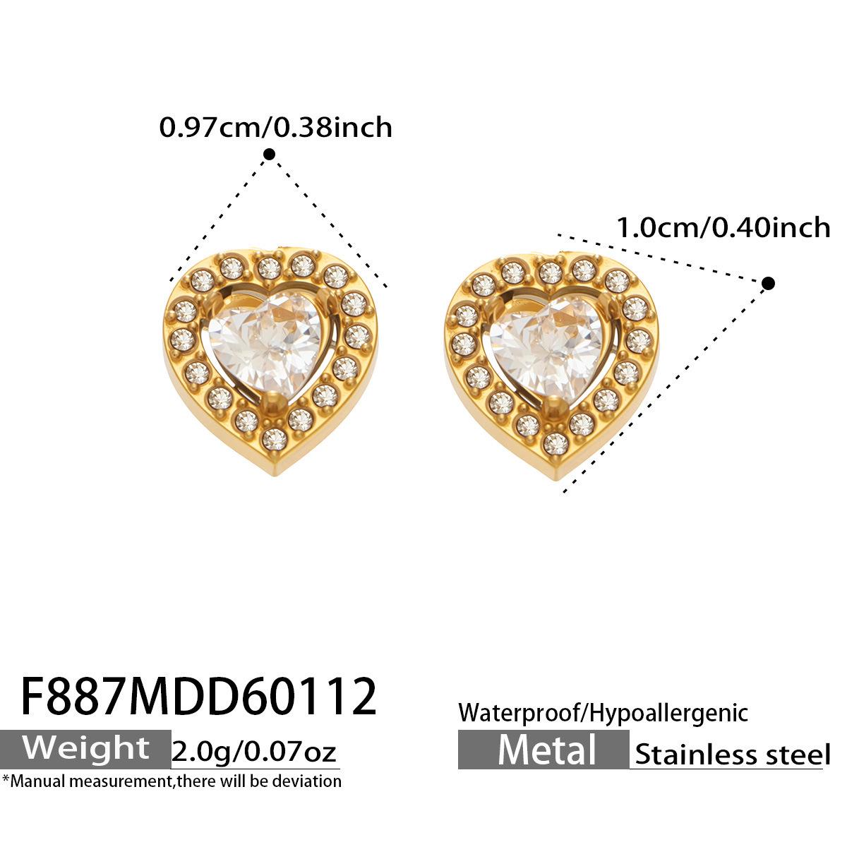 Многоцветный набор из нержавеющей стали с цирконами: ожерелье и серьги в форме капли воды