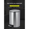 304 Stainless Steel Waste Bin with Slow Close Technology Foot Pedal and 90 Degree Lid Stay for Easy Cleaning