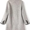 Autumn and Winter Contrasting Lapel Double-breasted Mid-length Woolen Coat for Women