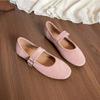 Mary Jane Shoes Women's Spring and Autumn Soft-soled Ballet Shoe Round Head Suede Flat Single Shoes Women's Pumps Flats Women