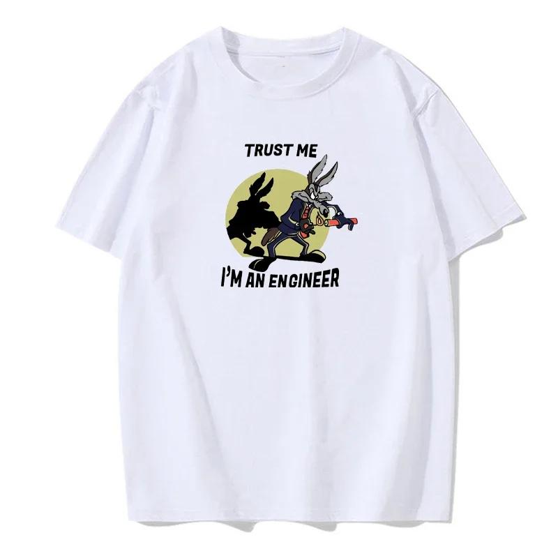 Trust Me Lm An Engineer Lustiges T-Shirt Herren Baumwoll-T-Shirt Lässige Mode Beliebtes T-Shirt in europäischer Größe Klassische Herrenbekleidung