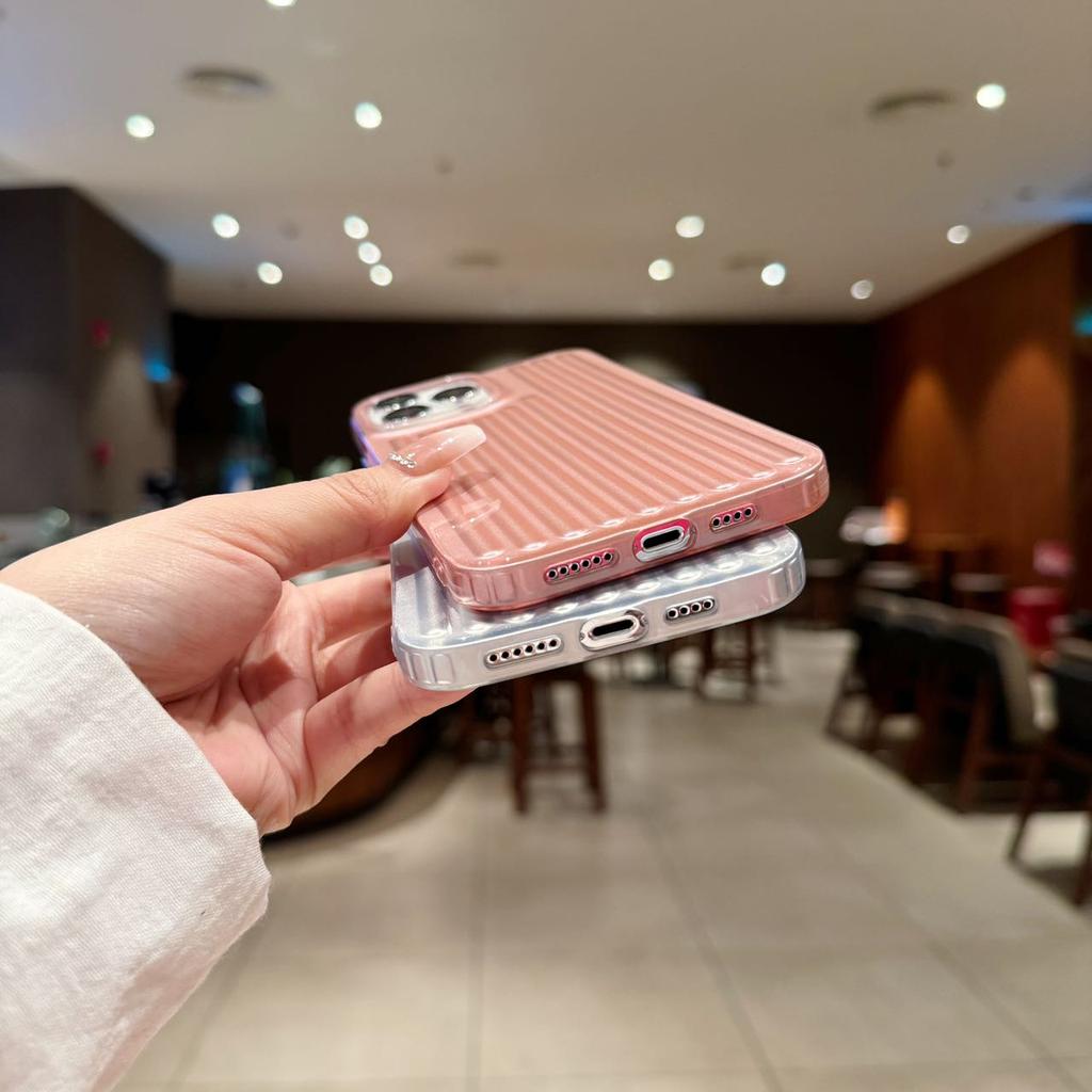Fashion Corrugated Suitcase Stripe Case For Apple iPhone 17 Air 16 E 15 14 Plus 13 12 11 Pro Max Soft Silicone Shockproof Cover